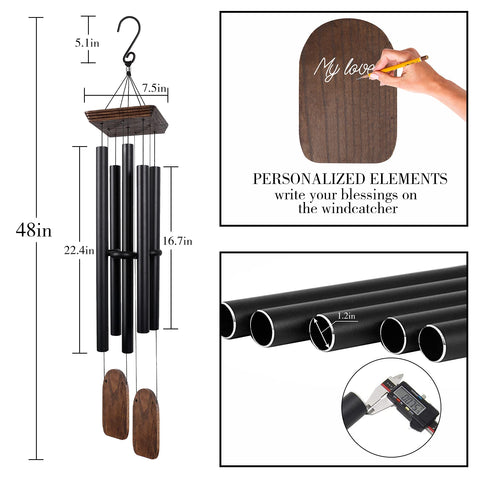 Implication ash wood wind chime hung outdoors adds rustic charm and durability.