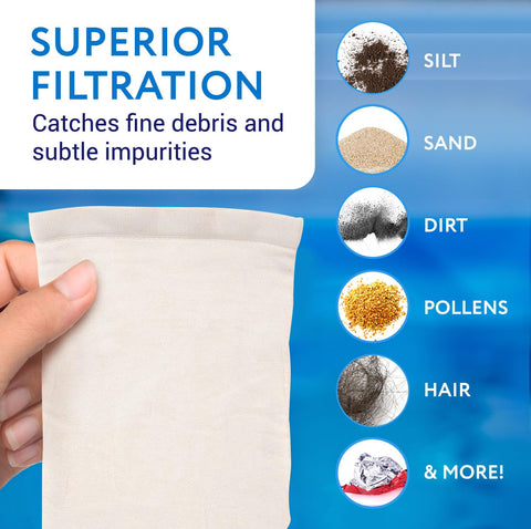 IMPRESA nylon mesh filter bag offers durability for repeated cleanings.