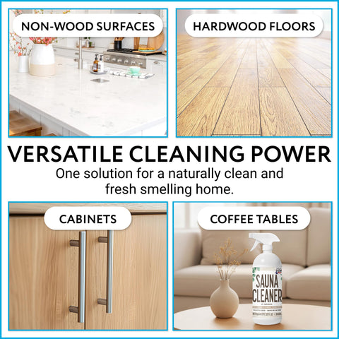 IMPRESA sauna cleaner with eucalyptus aroma for a clean feel.