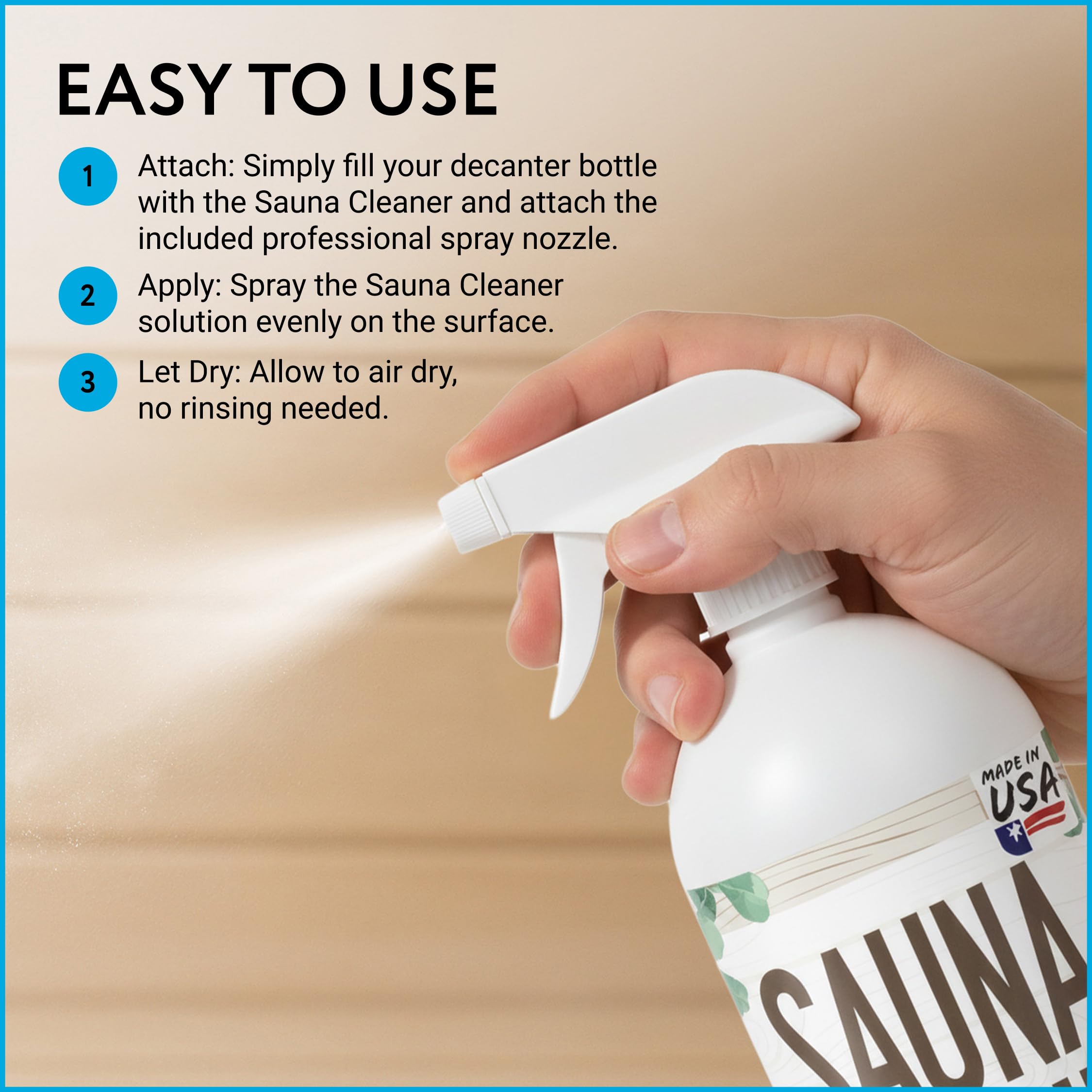 IMPRESA sauna cleaner tackles mildew and grime effectively.