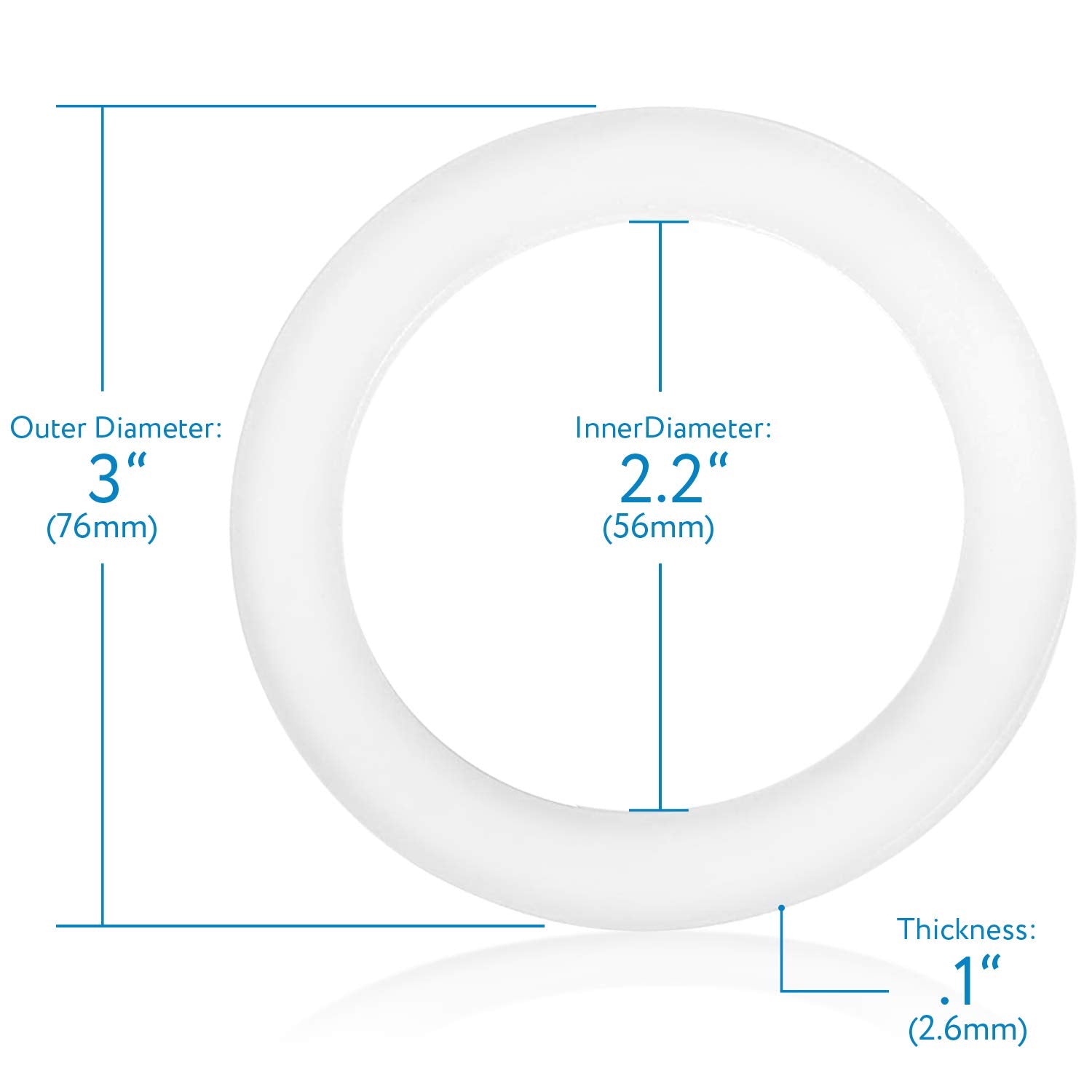IMPRESA spa heater union gasket, 3in OD 2.2in ID, for tight, reliable seal