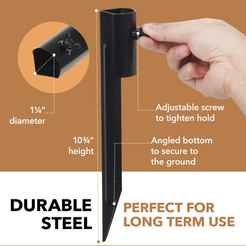 IMPRESA stake installation is quick using a rubber mallet for outdoor lighting.