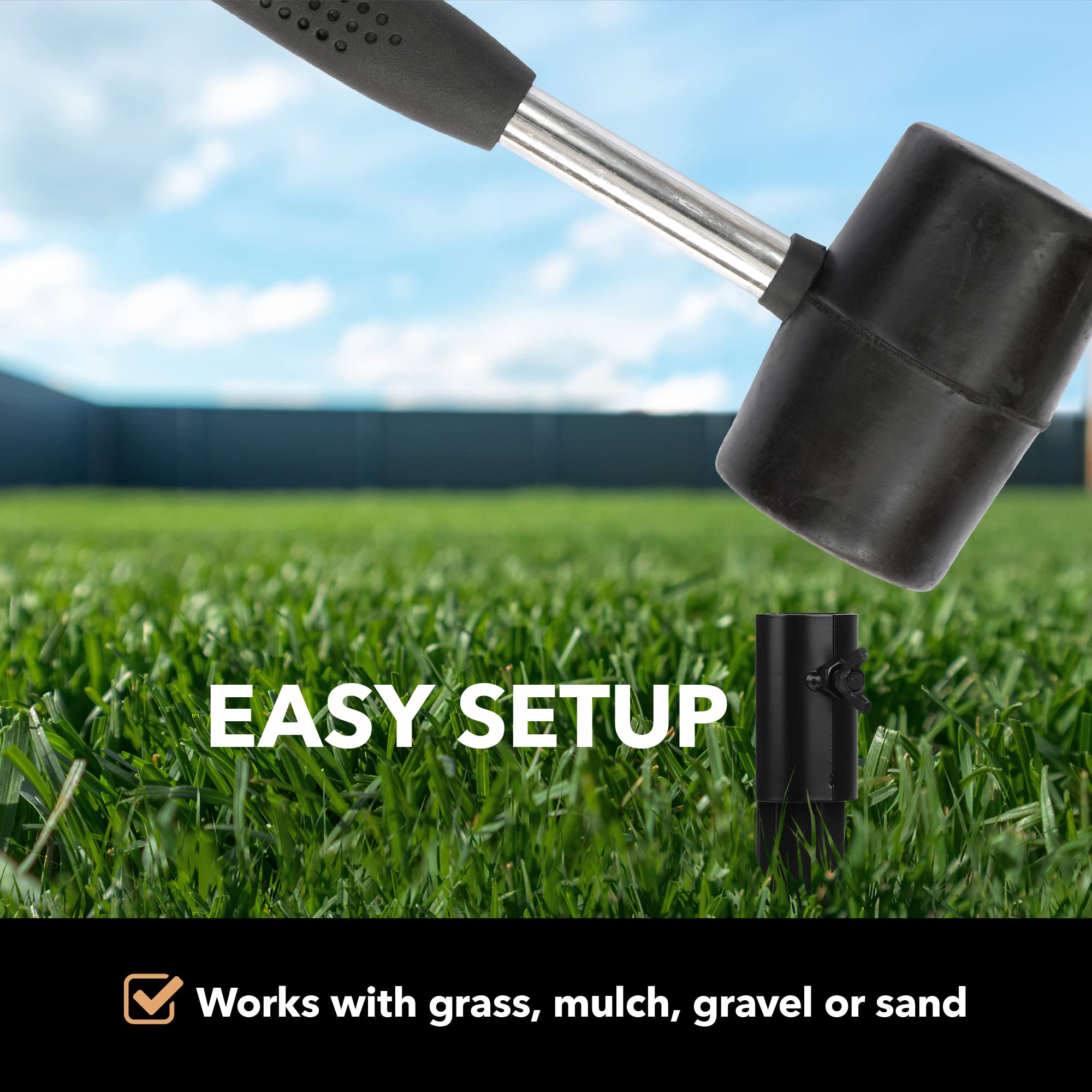 IMPRESA torch pole compatibility supports ¾ to 1¼ inch diameters for versatile use.