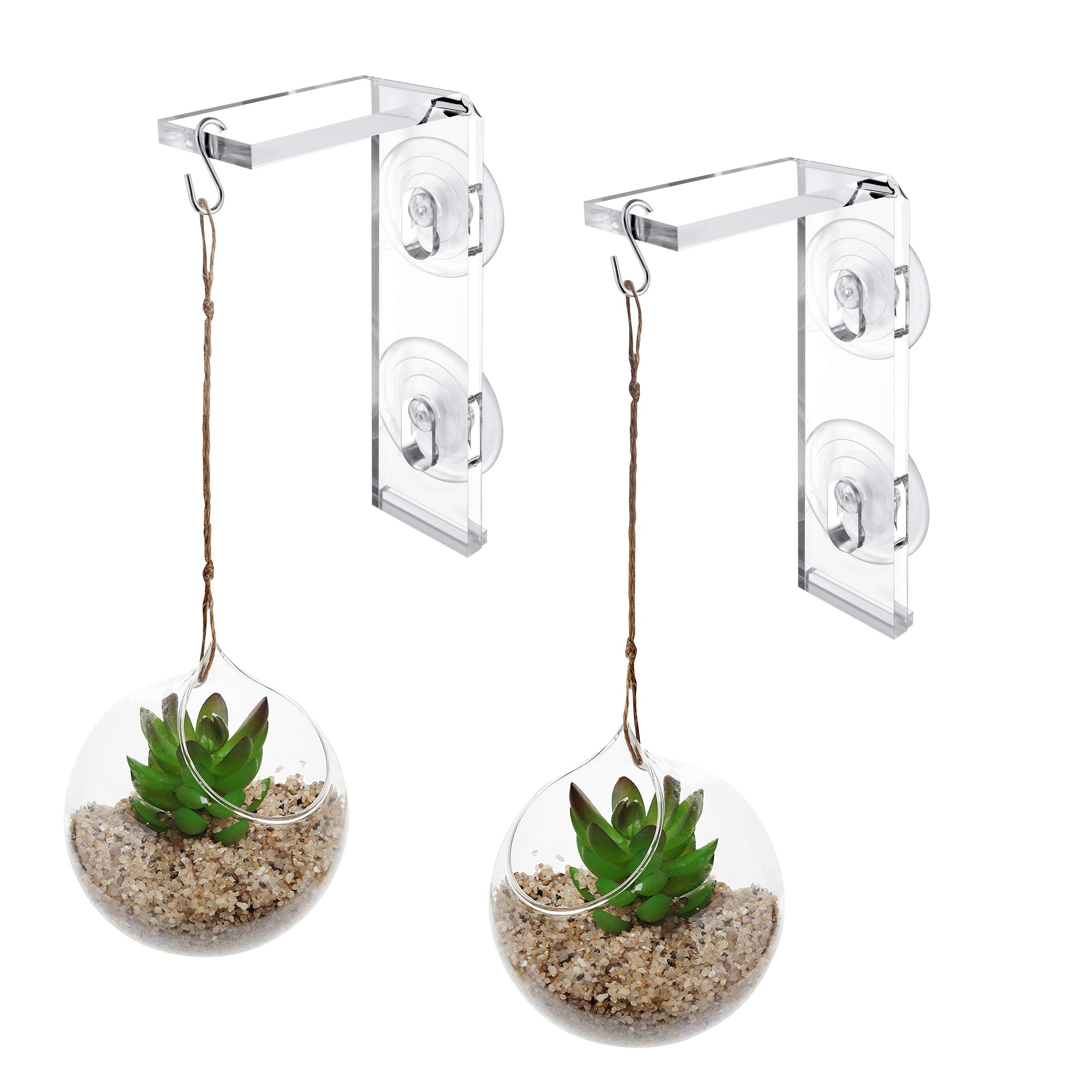 Impresa weatherproof window hanger shown on exterior glass