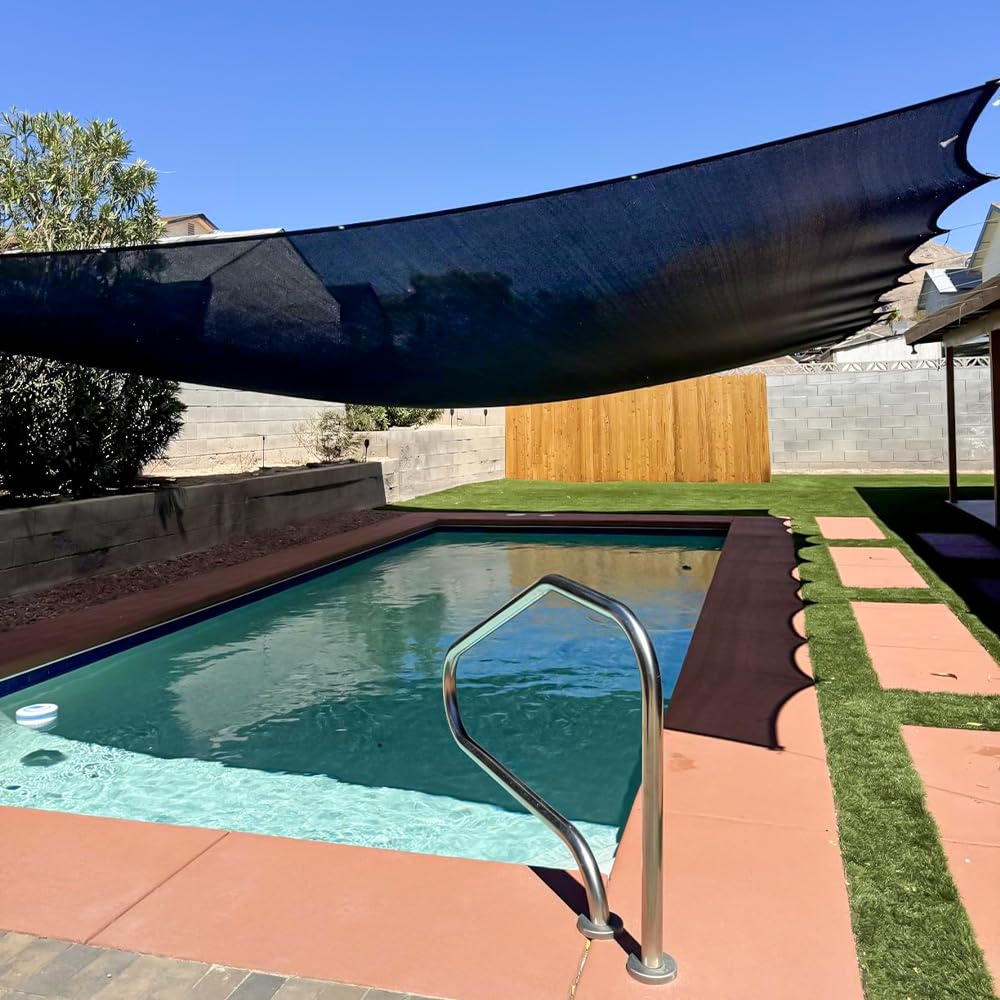 IMSGVIFO patio sunshade tarp neatly installed for outdoor living.
