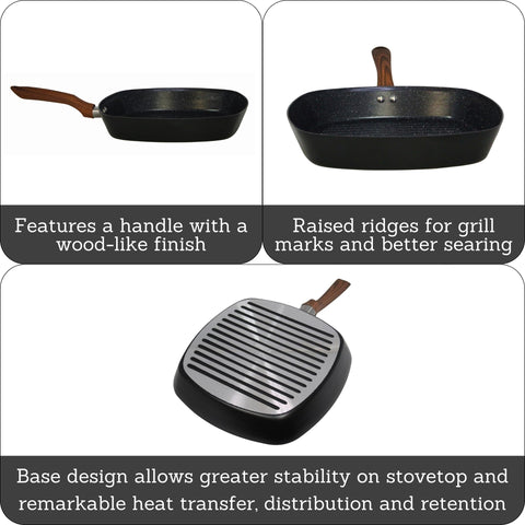IMUSA ceramic nonstick surface promotes easy food release and quick cleanup.
