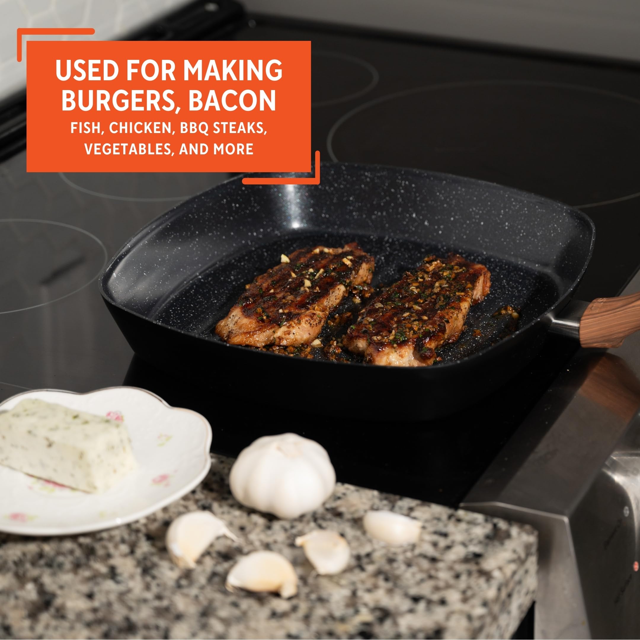 Large 11-inch cooking surface suited to family meals and gatherings.