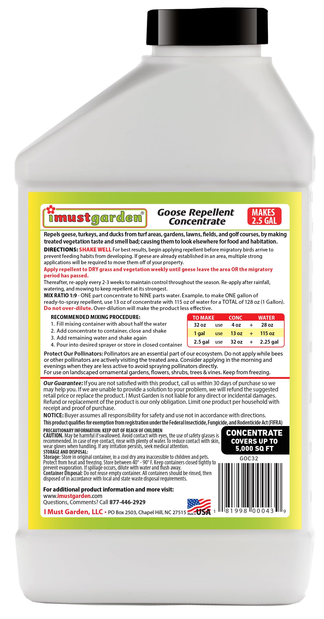 IMUSTGARDEN applying goose repellent spray to deter geese from lawn