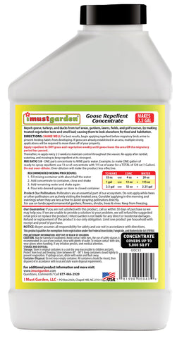 IMUSTGARDEN applying goose repellent spray to deter geese from lawn