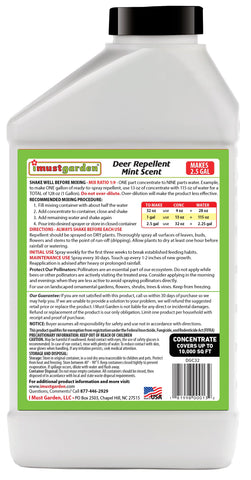 IMUSTGARDEN deer repellent concentrate mint scent bottle deters nibblers gently.