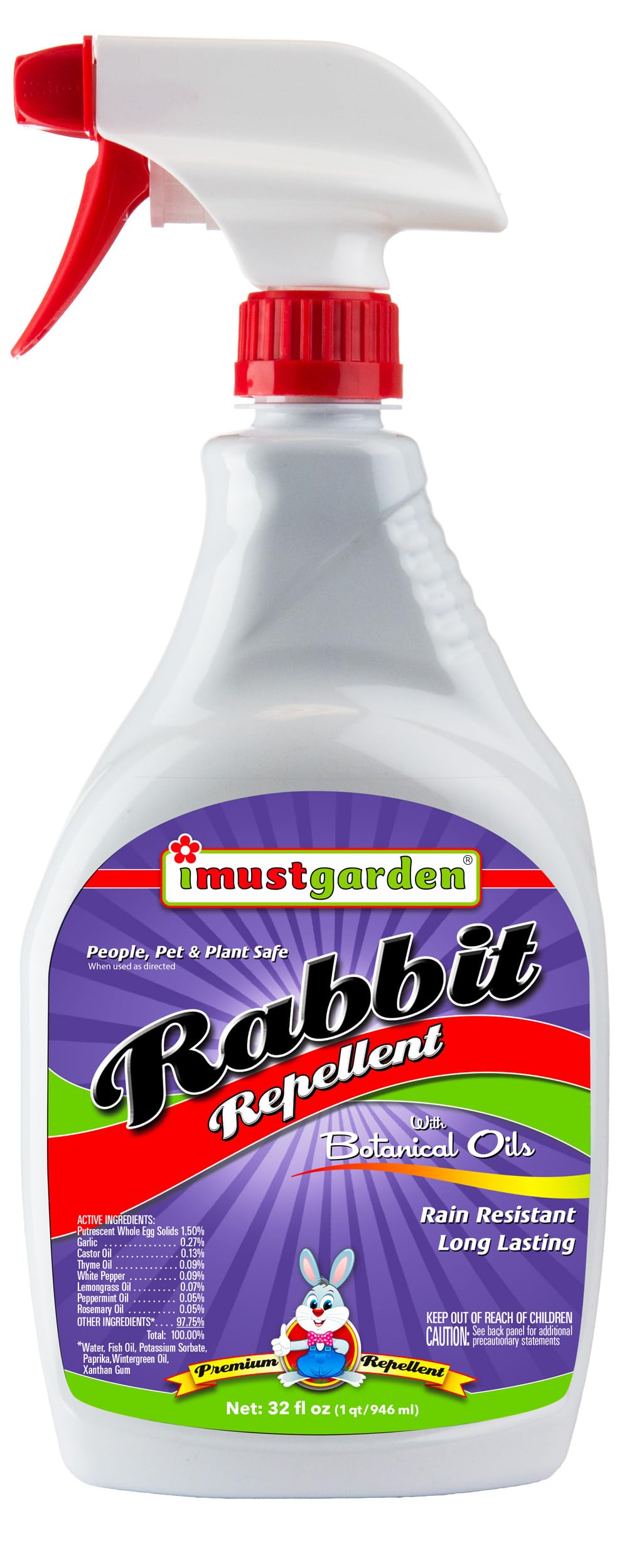 IMUSTGARDEN Rabbit Repellent bottle-32oz ready for outdoor protection against rabbits