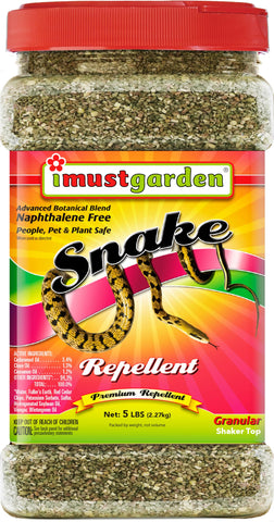 IMUSTGARDEN Snake Repellent 5lb granular jar safeguards your outdoor spaces from snakes