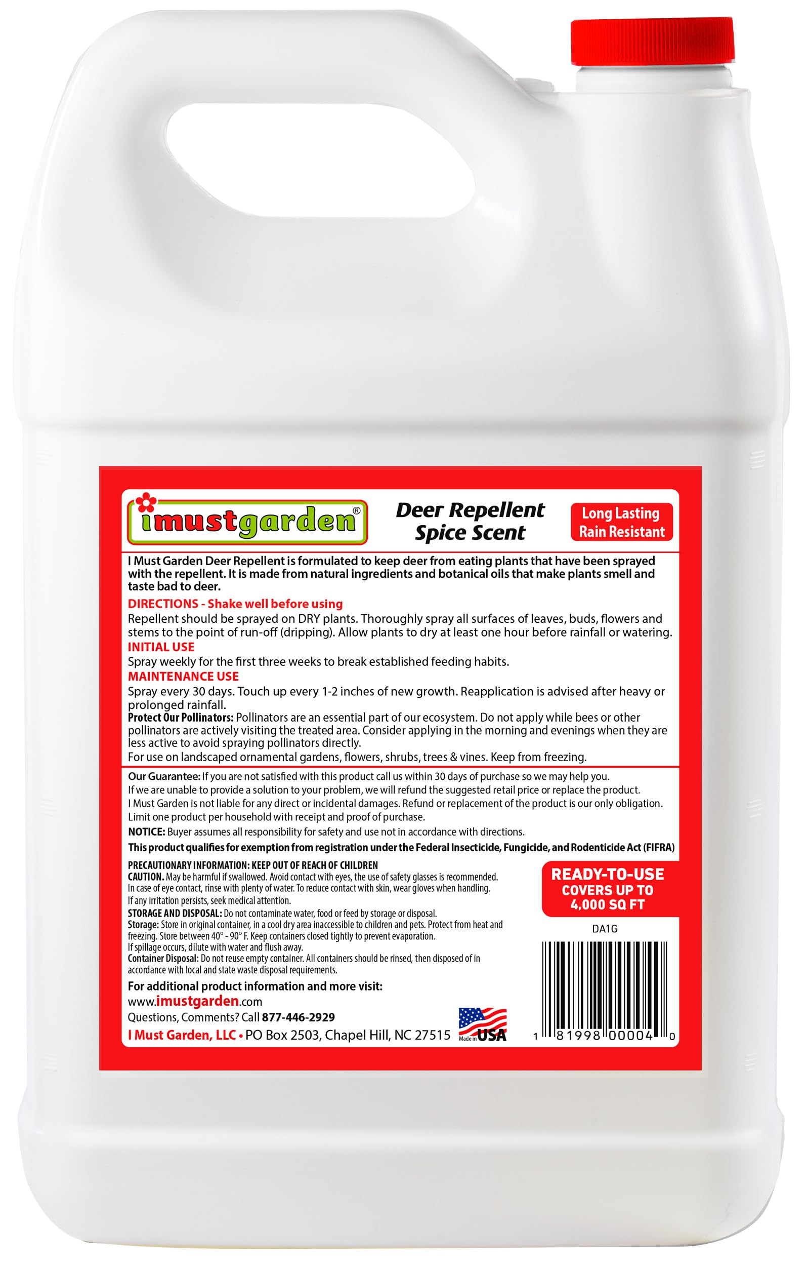 IMUSTGARDEN spice scent spray deters deer naturally