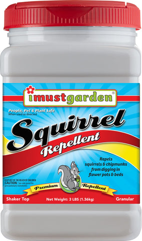 IMUSTGARDEN Squirrel Repellent granular 3lb protects pots from digging.