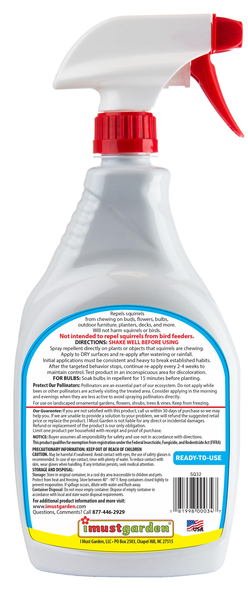 IMUSTGARDEN Squirrel Repellent nozzle for easy, targeted spraying