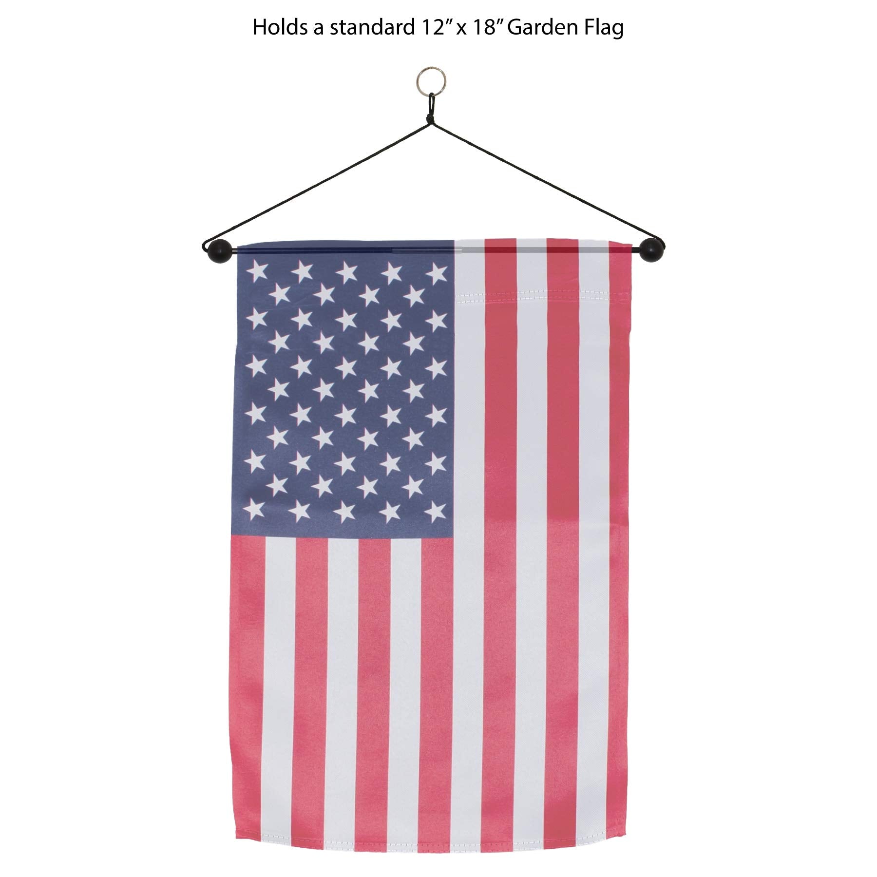 In the Breeze fiberglass dowel with a metal coupler ensures secure flag mounting.