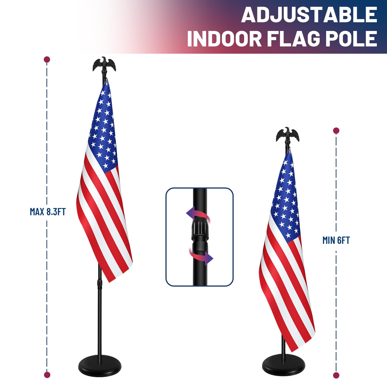 IN WHICH BAY embroidered USA flag 3x5 enhances patriotic display with durable fabric.