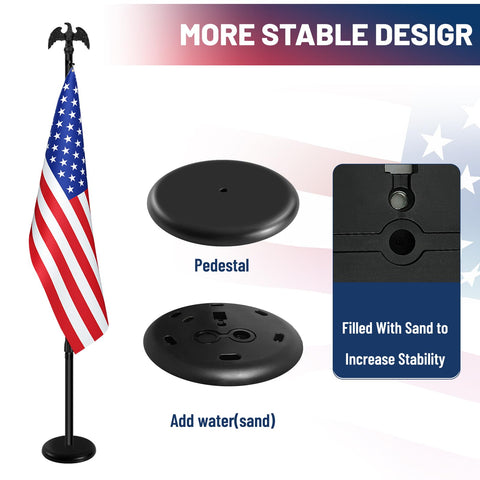 IN WHICH BAY metal base with counterweight supports stable indoor setup.