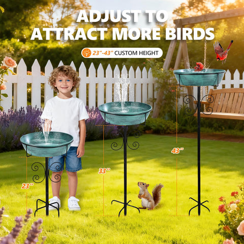 Inanil bird bath detachable basin simplifies cleaning and maintenance.