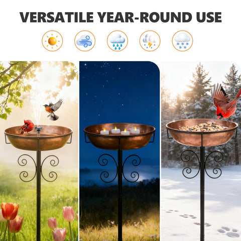 Inanil bird bath fountain idea with optional solar pump