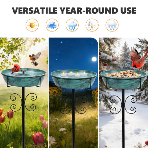Inanil bird bath year-round use supports versatile setups like fountains.