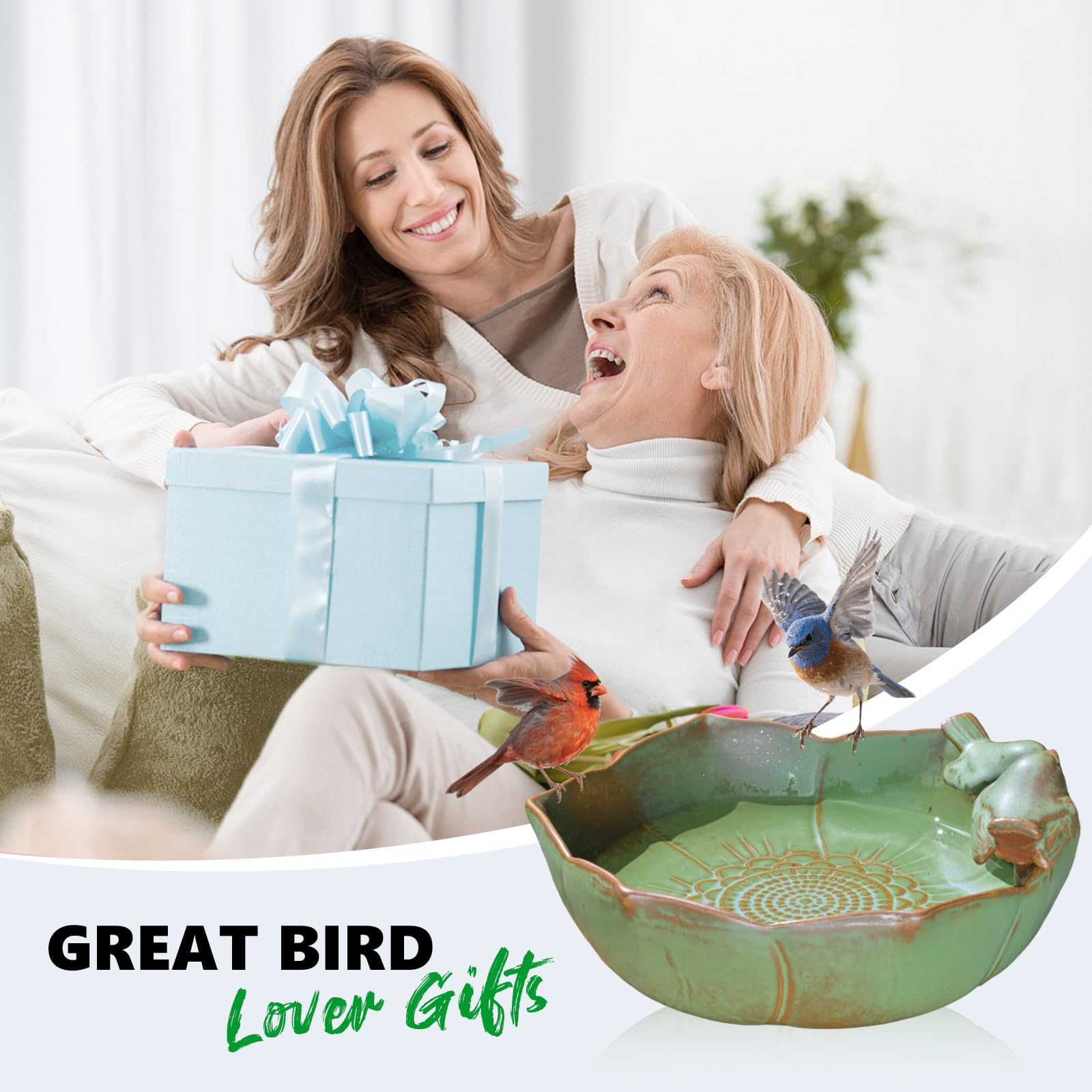 Inanil gift-ready bird bath enhances outdoor spaces for birds and gardeners