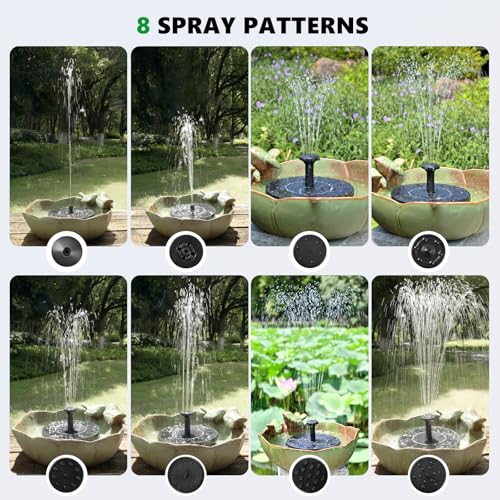 Inanil solar-pump bubbler assembly shows bubbling water to attract more wildlife.