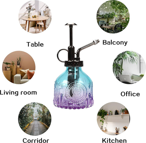 INANNING glass plant mister blue-purple cap ideal for home use