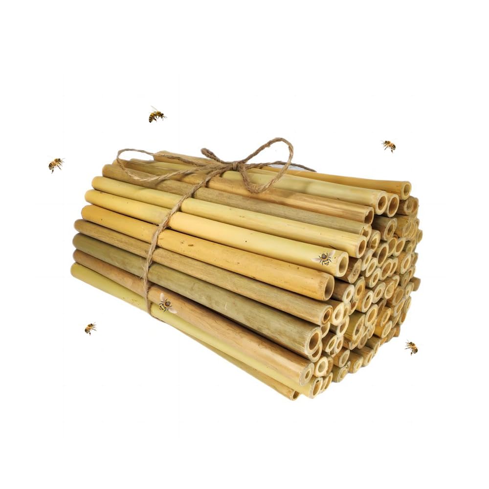 INATURE bamboo tubes 5in bee hotel assembly supports solitary bee nesting naturally
