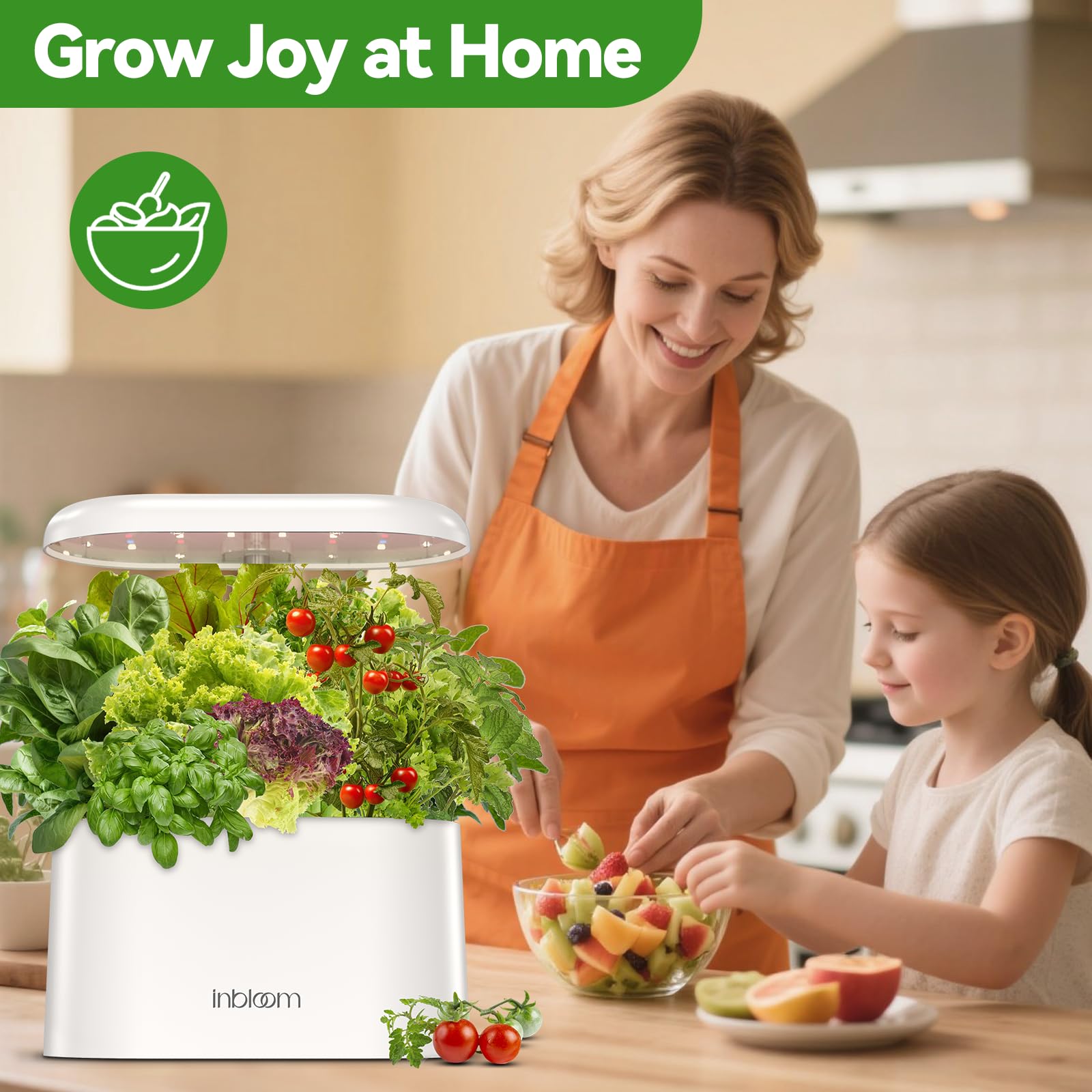 Inbloom 12-pod seed kit dwarf pea for fresh green pods at home.