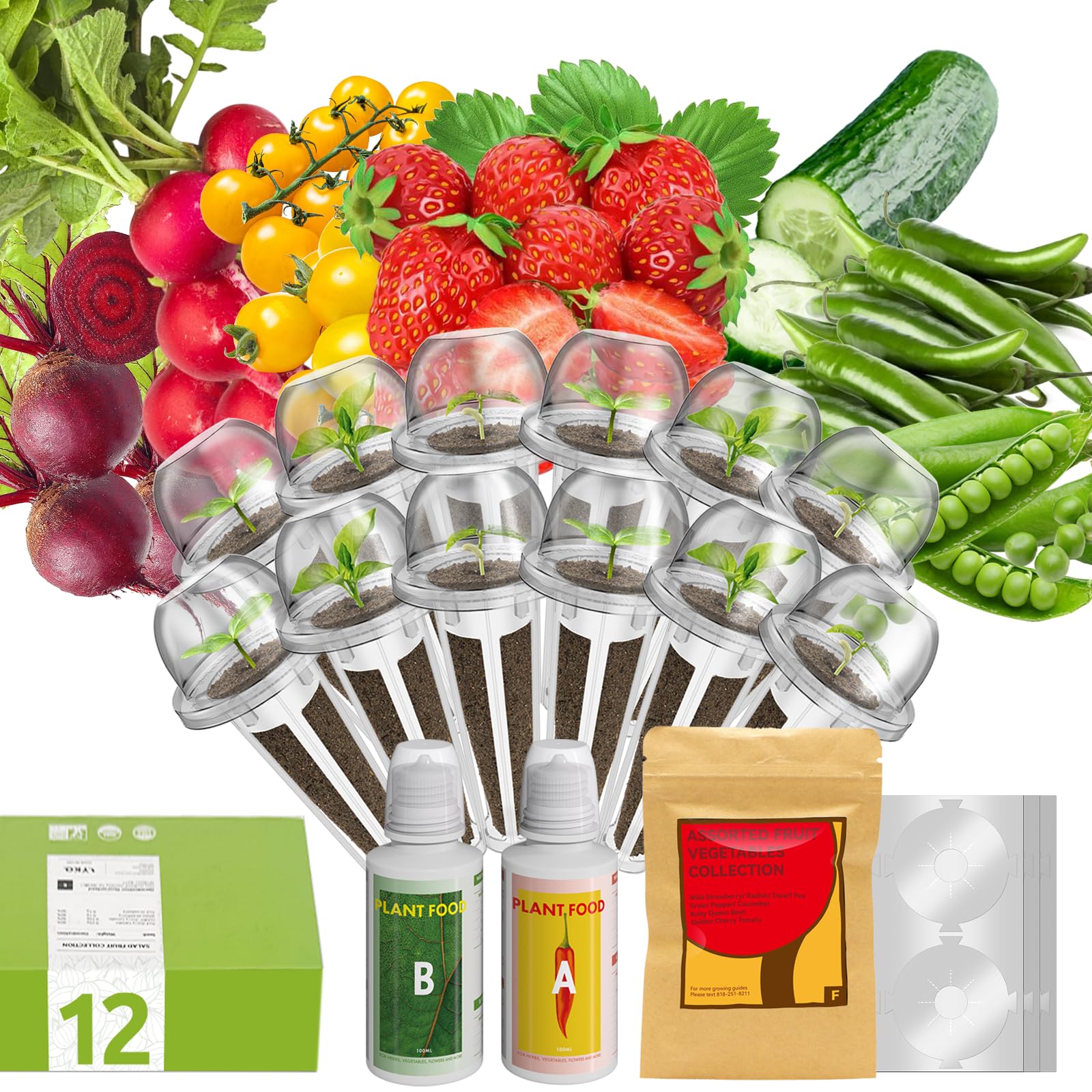 Inbloom 12-pod seed kit strawberry for fresh, indoor desserts and garden variety produce.
