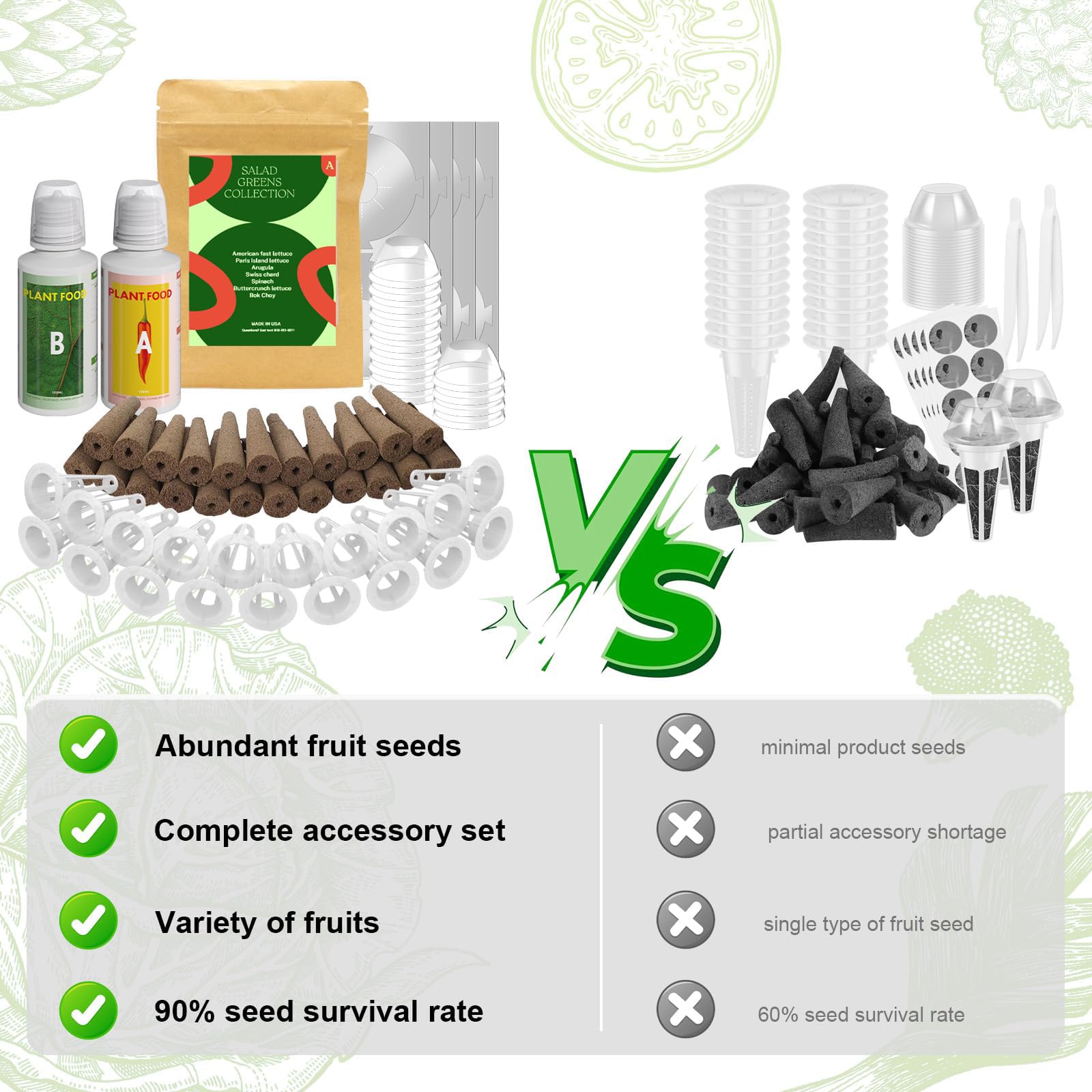 Inbloom plant food 200ml A&B supports steady greens growth.
