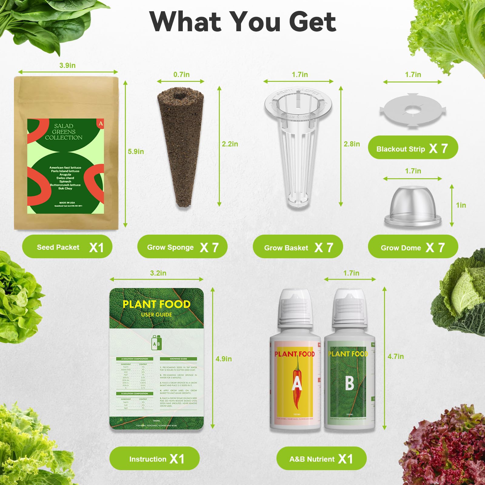 Inbloom USA-grown seeds included for fresh, non-GMO greens.