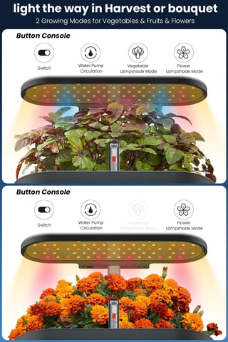 inbloom adjustable lamp post demonstrates height flexibility across growth stages