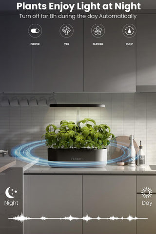 inbloom height-adjustment range supports various plants from seedlings to flowers