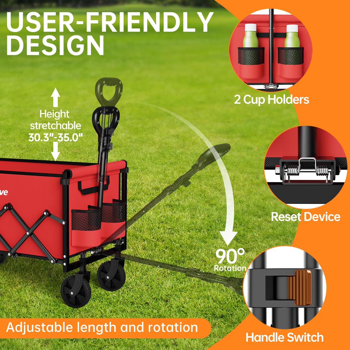 InBrave collapsible wagon-oxford-fabric-washable highlights durable, easy-clean base.