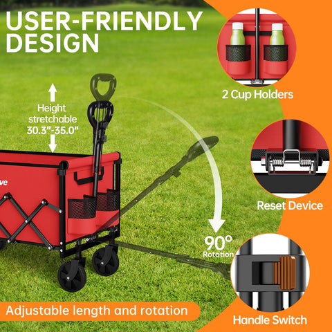 InBrave collapsible wagon-oxford-fabric-washable highlights durable, easy-clean base.