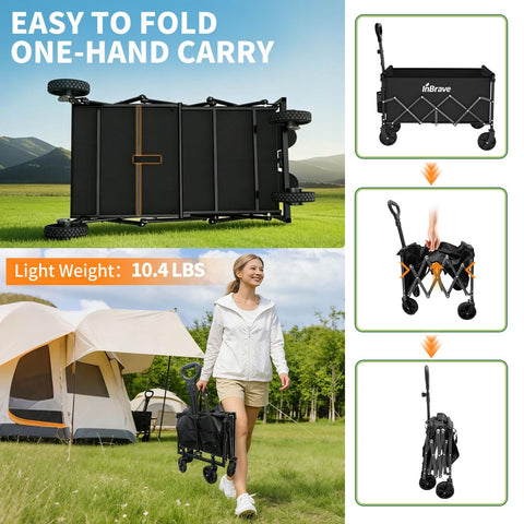 InBrave wagon compact storage demonstrates 80% volume reduction when folded.