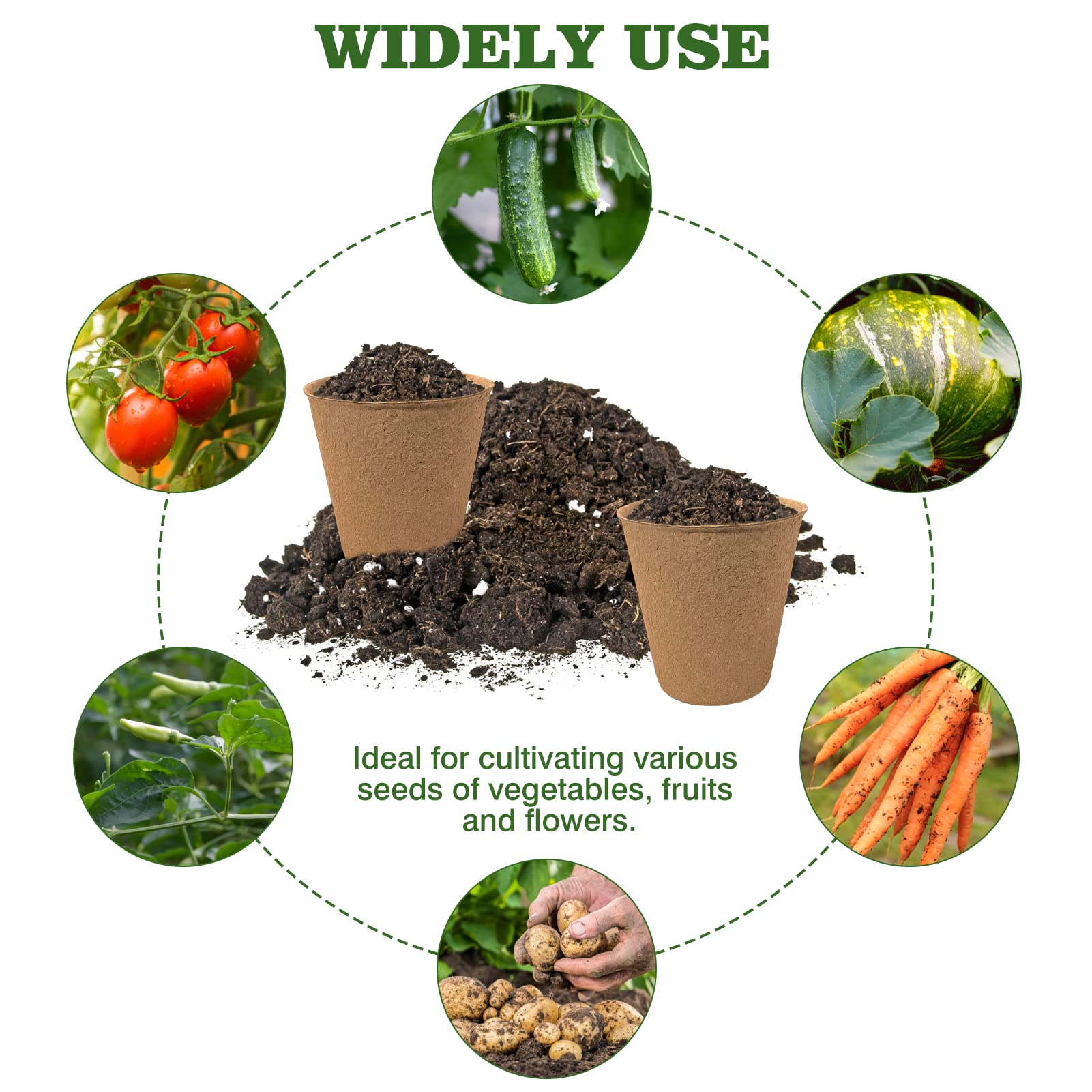 Biodegradable INCIKITI pots made from recycled pulp and peat moss