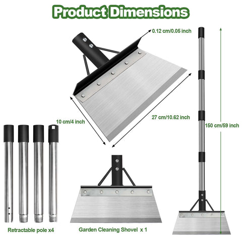 INCIKITI multifunctional garden shovel adjustable handle reaches tight spaces