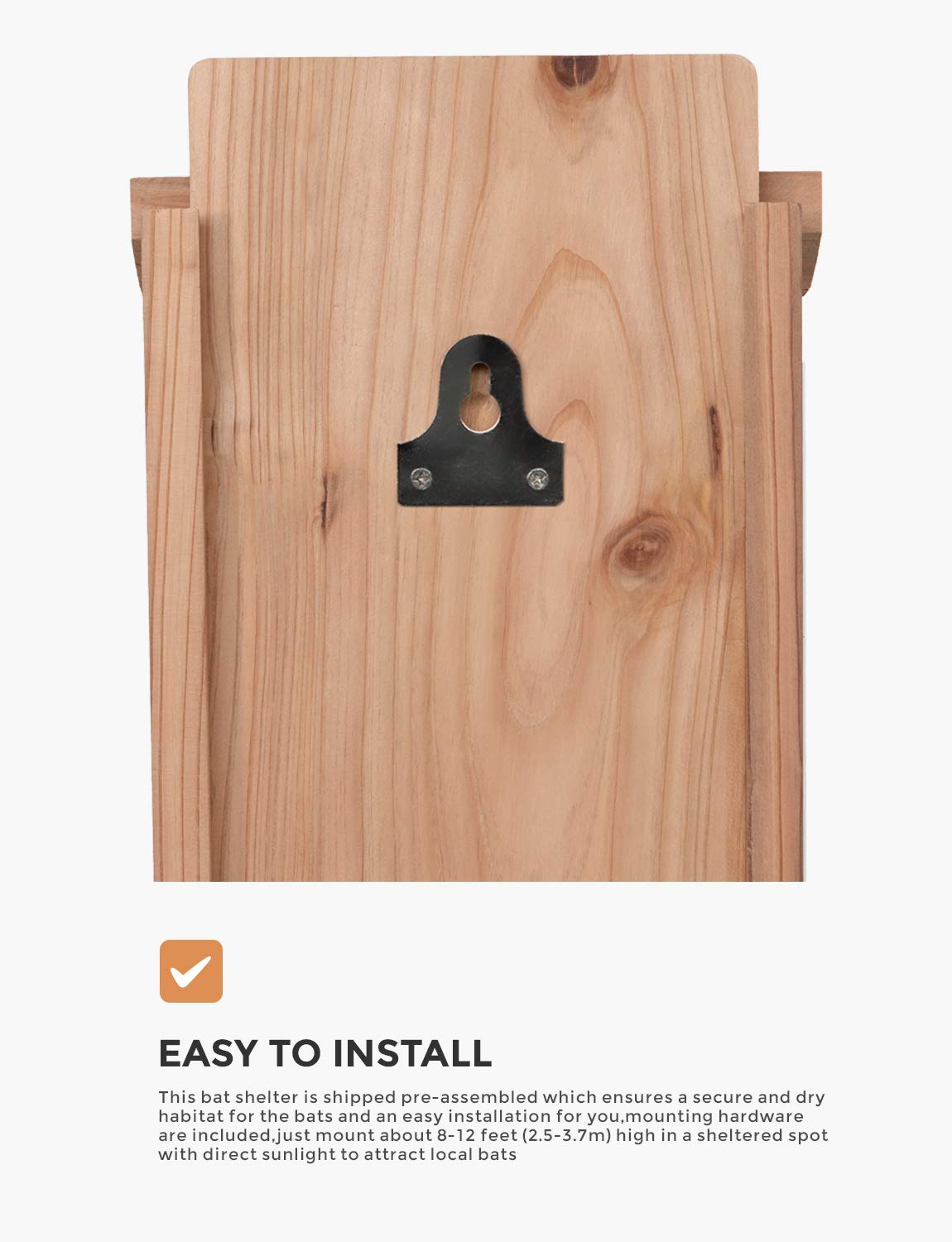 INCLY bat house includes mounting hardware for quick installation.