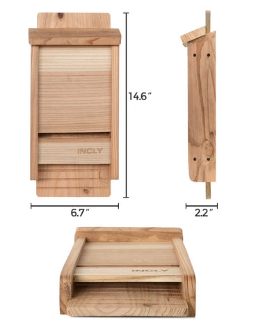 INCLY bat house arrives pre-assembled for simple, secure setup.