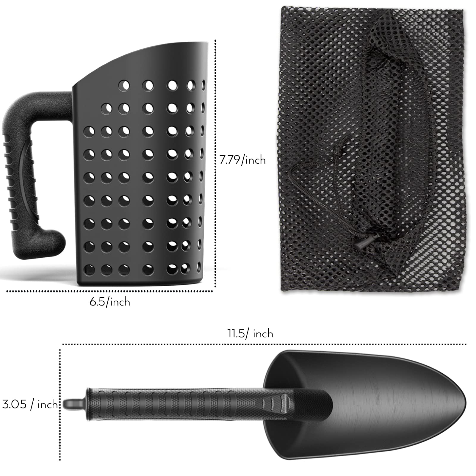 INCLY mesh bag included for organized transport after detecting sessions.