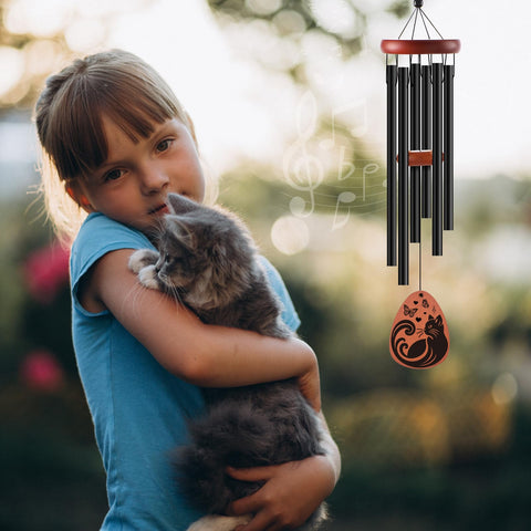 INCOK Cat Memorial Wind Chime creates a peaceful outdoor soundscape