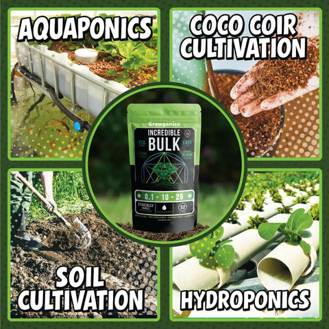 Incredible Bulk Organic Plant Food used in indoor and outdoor gardens