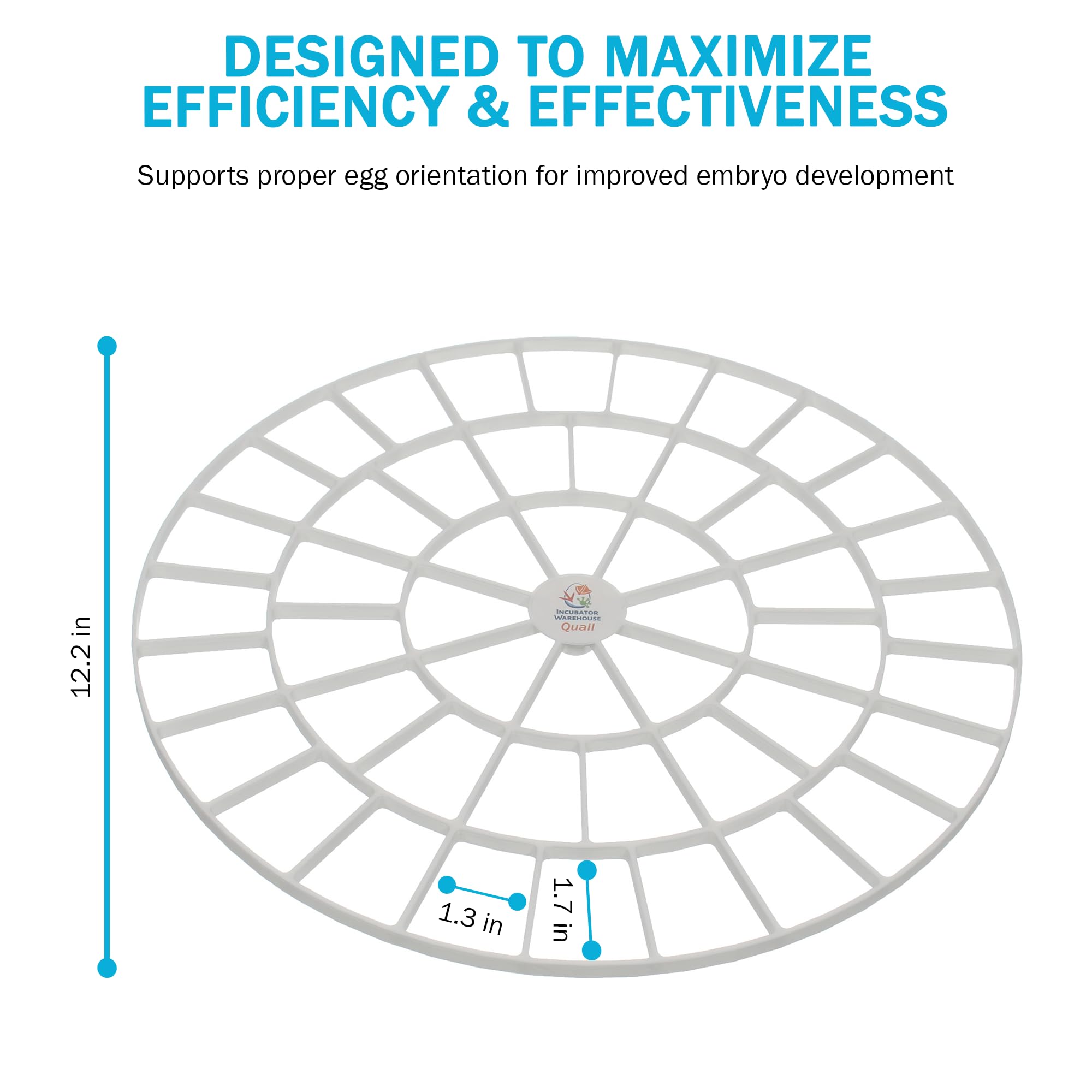 Incubator Warehouse durable, flexible egg tray supports repeated use.
