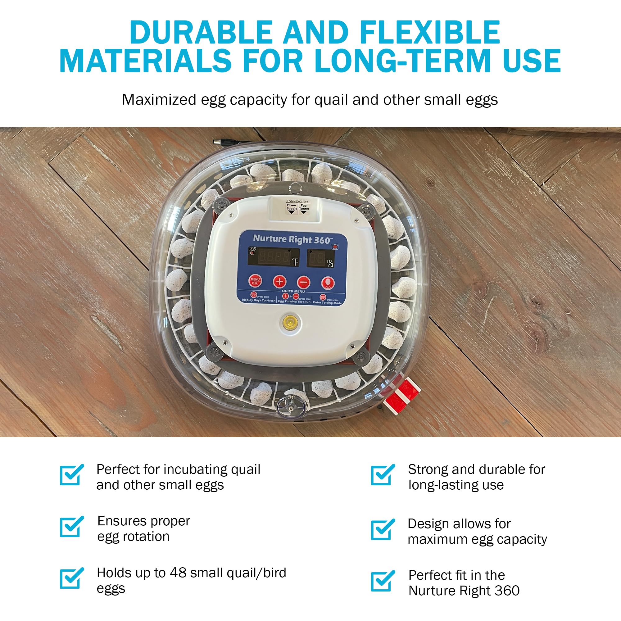 Incubator Warehouse large egg tray for goose and turkey eggs, durable and stable.