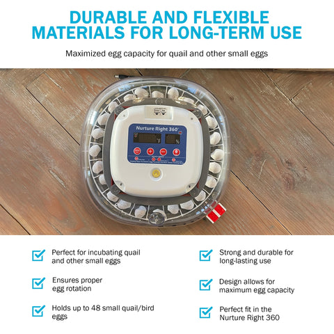Incubator Warehouse large egg tray for goose and turkey eggs, durable and stable.