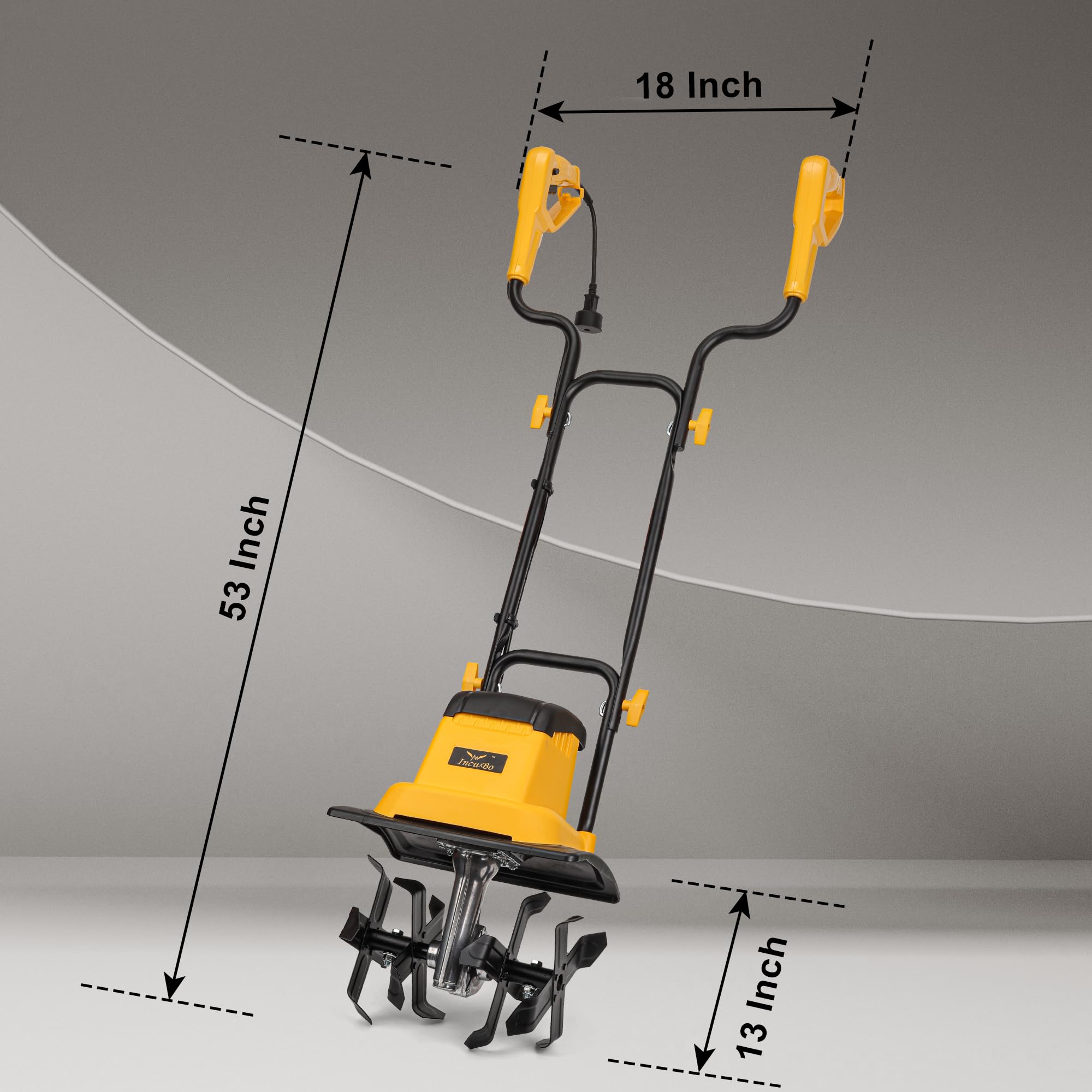 IncwBo corded garden tiller ready for plug-in use