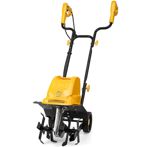 IncwBo electric tiller with four steel tines for efficient soil prep.